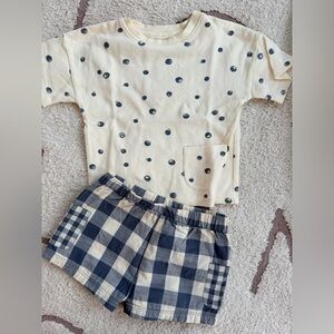 Pehr Blueberry Shirt and Checkmate Shorts Set